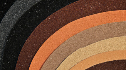 Poster - Textured sandpaper belts and drums in abstract chaos composition for industrial design