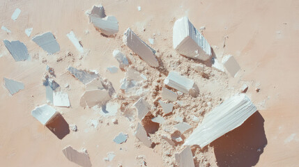 Poster - Sandpaper texture and debris chaos for creative backgrounds and design projects