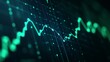 © Tackey - Abstract digital visualization of financial trends with bright green lines on dark background
