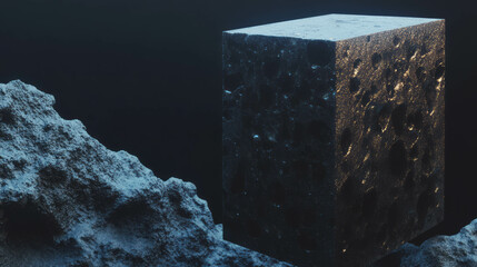Poster - Mysterious tektite and aerogel texture in abstract chaos design