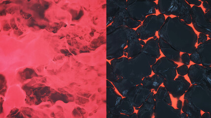 Poster - Abstract fusion of tektite and aerogel textures in vivid contrast