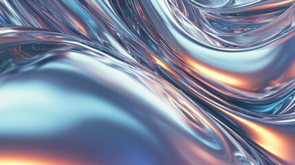 Poster - Abstract titanium texture with light reflections and chaotic flow patterns for modern design