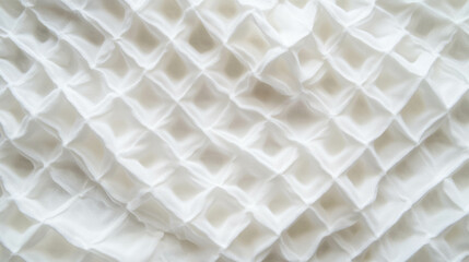 Poster - Textured white waffle pattern with diamond shapes for background design
