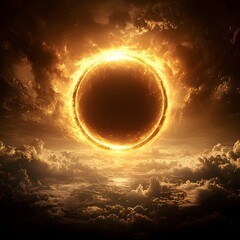 Poster - Surreal horizon featuring an alien world with a golden sunlight illuminating the otherworldly landscape