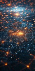 Poster - Neural Network Visualization, Interconnected Nodes Representing Artificial Intelligence