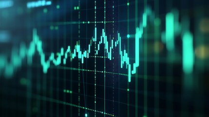 Poster - Data Visualization of Financial Market Trends and Stock Price Fluctuations in Digital Style