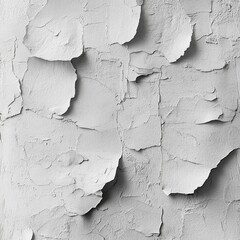 Aufkleber - Fragmented Surface: Close-Up of Peeling White Paint Revealing Textural Layers of Age and Deterioration 