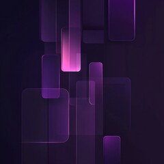 Aufkleber - Purple Gradient Abstract: Rectangular Forms Floating in a Dark Background, Modern Design Concept