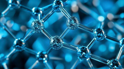 Poster - molecular network: a mesmerizing macro shot of a complex molecular structure, showcasing the intrica