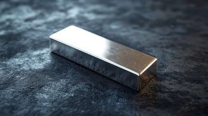 Poster - shiny metal bar: a close-up shot of a solid, shiny metal bar on a textured surface, highlighting the