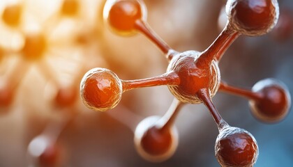 Poster - Glowing Molecular Structure, Abstract Science Background With Spheres and Connections, 3d Render