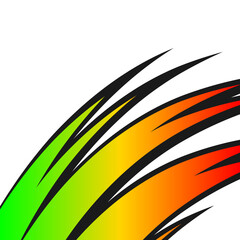 Aufkleber - Abstract background with curved spike pattern and with some copy space area and with Rastafari color theme