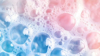 Poster - Soft Bubble Foam with Pastel Shades of Blue and Pink Perfect for Backgrounds and Textures : Generative AI