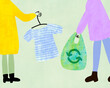 © Nadine Greeff - Two people shopping recycling second hand clothing