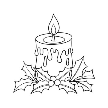 Candel coloring page line art 