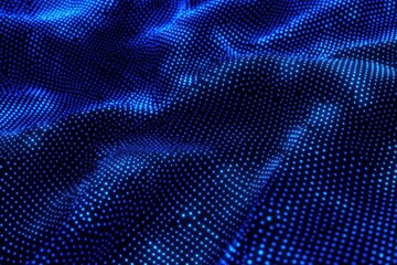 Aufkleber - A mesmerizing close-up of a vibrant blue fabric with intricate dot patterns, creating a dynamic texture that evokes movement and depth