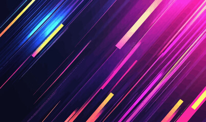 Poster - neon stripes abstract digital vector background with ai tech theme