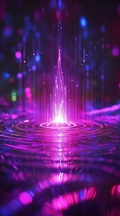 Poster - Vibrant Light Burst Creating Ripples in a Colorful Abstract Background