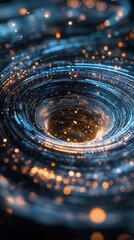 Fototapete - A beautiful spiral design with a striking blue background creating a visually engaging experience