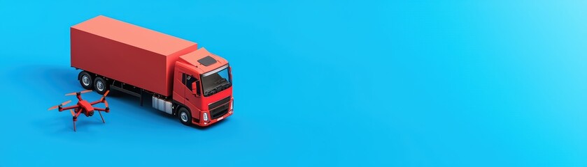 Poster - Innovative Concept of Autonomous Logistics with Self-Driving Trucks and Drones for Future Transport