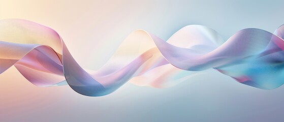 Wall Mural - Cloth fabric white pink orange soft gradient curve wave flow ripple swirl curl bend wind light reflection colours dreamy effect illumination wallpaper.