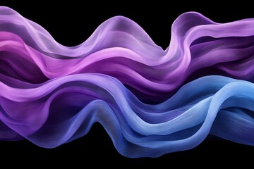 Leinwandbilder - Colorful flowing waves of fabric create a mesmerizing visual display against a dark background