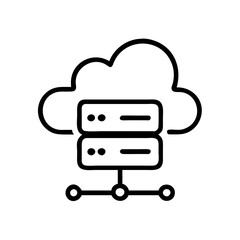 Poster - Server icon representing cloud storage, minimalist style on clear background