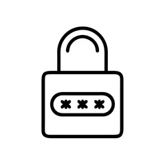 Poster - Security lock icon representing protection, minimalist style on clear background