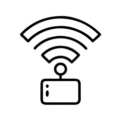 Poster - Wi-Fi icon representing connectivity, minimalist style on clear background