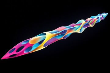 Leinwandbilder - Colorful fluid shape creating a mesmerizing wave pattern against a black background showcasing artistic design elements