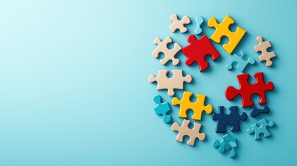 Poster - A community event poster featuring interwoven puzzle shapes