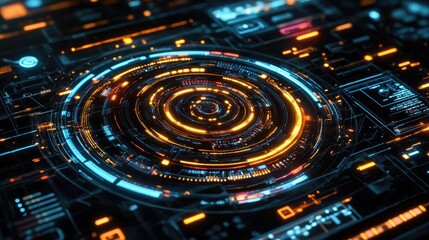 Poster - A conceptual image of AI-powered business technology with neural networks and futuristic UI.