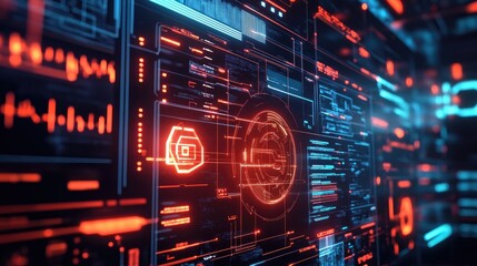 Poster - A conceptual image of AI-powered business technology with neural networks and futuristic UI.