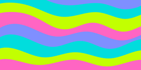Poster - Cool Wavy Trippy Y2k Background. Trendy Groovy Abstract Psychedelic Pattern. Colorful Geometric Abstraction Art.