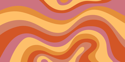 Poster - Cool Wavy Trippy Y2k Background. Trendy Groovy Abstract Psychedelic Pattern. Colorful Geometric Abstraction Art.