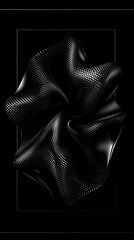 Poster - sophisticated dark wave effect with halftone, framed in minimalist style
