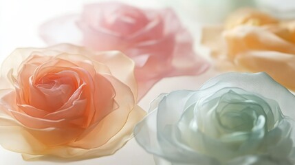 Poster - Spring watercolor flowers create an abstract backdrop filled with soft hues and delicate patterns