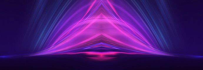 Wall Mural - abstract neon background with bright elements.