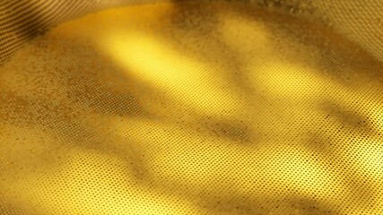 Poster - luxurious golden surface dynamically morphing through fluid geometric shifts, creating shimmering ab
