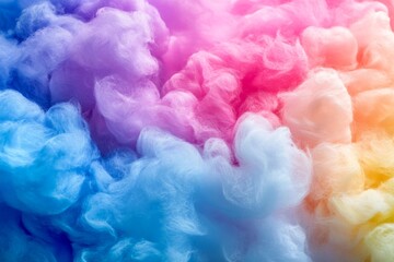 Fototapete - Colorful abstract clouds blend seamlessly in shades of pink, blue, and lavender creating a dreamy atmosphere