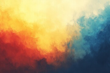 Poster - Stunning abstract painting with vibrant colors creating a warm and cool visual balance