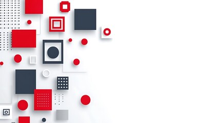 Aufkleber - Geometric shapes floating on a white backdrop creating an abstract design