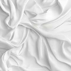 Poster - Abstract White Fabric Texture: Soft Drapes and Delicate Folds for Elegant Backgrounds or Artistic Compositions