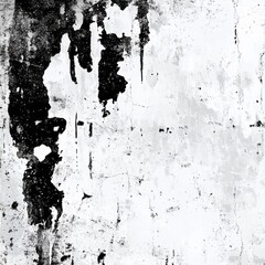 Poster - Grungy Black and White Wall Texture: Distressed Paint, Scratches, and Weathered Patches Create a Vintage Aesthetic