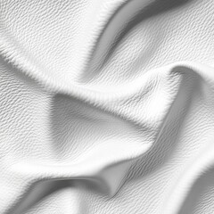 Aufkleber - Luxurious White Leather: Wrinkled and Textured Elegance in Monochrome, Capturing Light and Shadow for a Soft and Smooth Finish