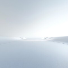 Poster - Minimalist White Corridor: A Futuristic Architectural Design with Clean Lines and Soft Lighting.