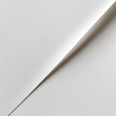 Poster - Minimalist White Textured Paper Fold: Abstract Monochrome Design for Background or Mockup Use.