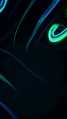 Poster - Dynamic swirling patterns and fluid movement in vibrant aqua tones