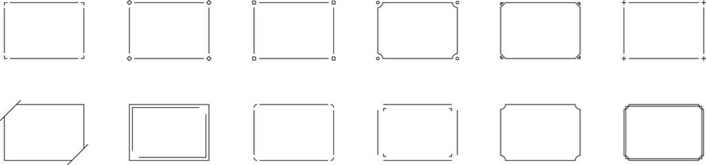 Monochrome simple line frame set