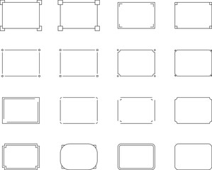 Monochrome simple line frame set